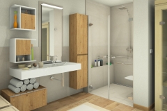 M54 Perspektive Waschtisch und Dusche, 3D Highend-Fotorealistik
